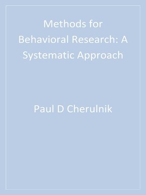 cover image of Methods for Behavioral Research